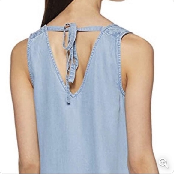 GAP Denim V Neck Tie Back Dress - Picture 2 of 3